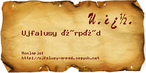 Ujfalusy Árpád névjegykártya